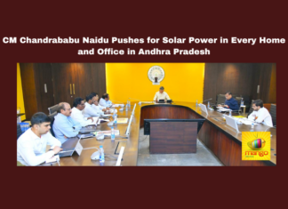 CM Chandrababu Naidu Pushes for Solar Power in Every Home and Office in Andhra Pradesh, Chandrababu Naidu, solar power, Andhra Pradesh solarisation, renewable energy, solar energy adoption, PM Surya Ghar, Kusum scheme, Kuppam project, solar energy revenue, government initiatives, CM Chandrababu, Andhra Pradesh, AP Live Updates, Live Updates, Breaking News, Headlines, Live News, Mango News