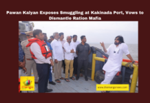 Pawan Kalyan Exposes Smuggling at Kakinada Port, Vows to Dismantle Ration Mafia, Pawan Kalyan, Kakinada Port, smuggling, PDS rice, ration mafia, Andhra Pradesh, illegal activities, security, Kakinada port inspection, rice smuggling, port security, Andhra Pradesh, AP Live Updates, Live Updates, Breaking News, Headlines, Live News, Mango News