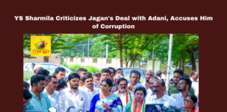 YS Sharmila Criticizes Jagan's Deal with Adani, Accuses Him of Corruption, YS Sharmila, Jagan Mohan Reddy, Adani deal, corruption, Andhra Pradesh, electricity deal, political criticism, Gangavaram Port, American investigation, political accountability, AP Congress, Andhra Pradesh, AP Live Updates, Live Updates, Breaking News, Headlines, Live News, Mango News
