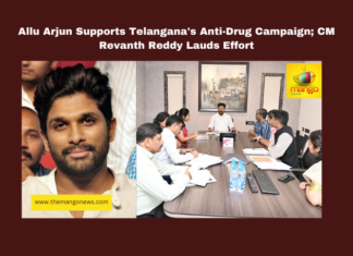 Allu Arjun Supports Telangana's Anti-Drug Campaign; CM Revanth Reddy Lauds Effort, Allu Arjun, anti-drug campaign, Telangana, Hyderabad, CM Revanth Reddy, drug-free Telangana, awareness campaign, Say No To Drugs, rehabilitation efforts, social responsibility, healthy society, Hyderabad News, Telangana, TS Live Updates, TS Political News, Political News, Mango News