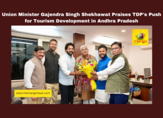 Union Minister Gajendra Singh Shekhawat Praises TDP's Push for Tourism Development in Andhra Pradesh, Akhanda Godavari Project, Pushkar Ghats, Andhra Pradesh tourism, Union Tourism Minister, PRASAD Scheme, Rammohan Naidu, Simhachalam temple, Annavaram temple, Krishna Karnataka festivals, Carnatic music, AP cultural heritage, Andhra Pradesh, AP Live Updates, Live Updates, Breaking News, Headlines, Live News, Mango News