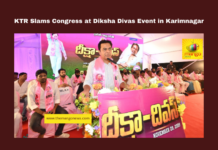 KTR Slams Congress at Diksha Divas Event in Karimnagar, KTR Diksha Divas, Telangana Congress criticism, KCR Telangana movement, Karimnagar news, Alugunur Diksha event, Telangana agitation history, Telangana loan waiver, Gurukul issues Telangana, KTR emotional speech, TRS vs Congress, Telangana, TS Live Updates, TS Political News, Political News, Mango News