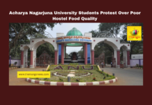 Acharya Nagarjuna University Students Protest Over Poor Hostel Food Quality, Acharya Nagarjuna University, ANU hostel food issue, Guntur news, student protests, hostel mess complaints, poor food quality, education department inquiry, university warden suspension, food contractor action, student welfare, Andhra Pradesh, AP Live Updates, Live Updates, Breaking News, Headlines, Live News, Mango News