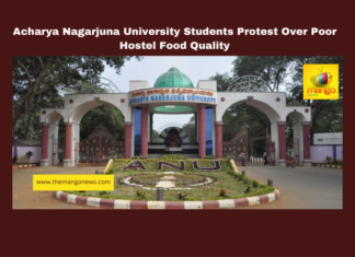 Acharya Nagarjuna University Students Protest Over Poor Hostel Food Quality, Acharya Nagarjuna University, ANU hostel food issue, Guntur news, student protests, hostel mess complaints, poor food quality, education department inquiry, university warden suspension, food contractor action, student welfare, Andhra Pradesh, AP Live Updates, Live Updates, Breaking News, Headlines, Live News, Mango News