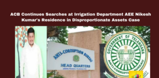 ACB Continues Searches at Irrigation Department AEE Nikesh Kumar's Residence in Disproportionate Assets Case, ACB, Irrigation Department, Nikesh Kumar, disproportionate assets, Hyderabad, corruption investigation, government officer assets, gold seizure, agricultural lands, AEE, Anti-Corruption Bureau, Telangana, TS Live Updates, TS Political News, Political News, Mango News