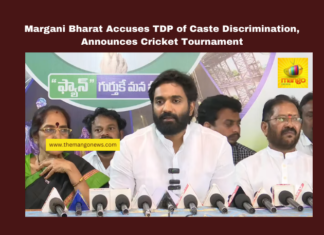 Margani Bharat Accuses TDP of Caste Discrimination, Announces Cricket Tournament,Margani Bharat Accuses TDP of Caste Discrimination, Announces Cricket Tournament, Margani Bharat, TDP caste discrimination, Nuzividu incident, YSRCP cricket tournament, BC SC ST leaders, Andhra Pradesh politics, Jagan Mohan Reddy birthday, community engagement, Telugu Desam Party, caste bias, Andhra Pradesh, AP Live Updates, Live Updates, Breaking News, Headlines, Live News, Mango News