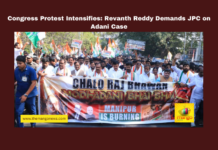 Congress Protest Intensifies: Revanth Reddy Demands JPC on Adani Case, Revanth Reddy, Congress protest, Adani controversy, JPC demand, Modi criticism, Telangana politics, Manipur riots, BRS BJP ties, corruption allegations, nationwide protests, Telangana, TS Live Updates, TS Political News, Political News, Mango News
