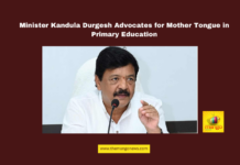 Minister Kandula Durgesh Advocates for Mother Tongue in Primary Education,Telugu Writers’ Conference, mother tongue education, Kandula Durgesh, Telugu language preservation, literary tourism, Ramoji Rao platform, Telugu arts promotion, primary education in Telugu, Chandrababu Naidu, Pawan Kalyan initiatives,Andhra Pradesh, AP Live Updates, Live Updates, Breaking News, Headlines, Live News, Mango News.