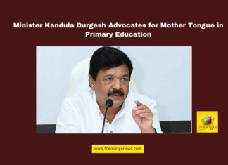 Minister Kandula Durgesh Advocates for Mother Tongue in Primary Education,Telugu Writers’ Conference, mother tongue education, Kandula Durgesh, Telugu language preservation, literary tourism, Ramoji Rao platform, Telugu arts promotion, primary education in Telugu, Chandrababu Naidu, Pawan Kalyan initiatives,Andhra Pradesh, AP Live Updates, Live Updates, Breaking News, Headlines, Live News, Mango News.