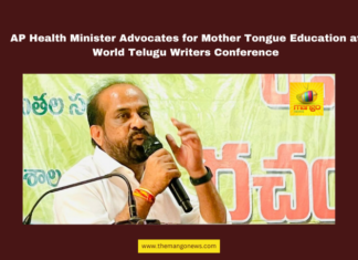AP Health Minister Advocates for Mother Tongue Education at World Telugu Writers Conference,World Telugu Writers Conference, Telugu language preservation, Satya Kumar Yadav, Ashok Babu, mother tongue education, cultural heritage, Telugu language center, education policy Andhra Pradesh, coalition government, TDP,Andhra Pradesh, AP Live Updates, Live Updates, Breaking News, Headlines, Live News, Mango News