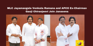 MLC Jayamangala Venkata Ramana and APCO Ex-Chairman Ganji Chiranjeevi Join Janasena, Pawan Kalyan, Janasena Party, Jayamangala Venkata Ramana, Ganji Chiranjeevi, YCP leaders join Janasena, Kaikaluru constituency, Mangalagiri politics, Andhra Pradesh politics, Janasena headquarters, political developments, Andhra Pradesh, AP Live Updates, Live Updates, Breaking News, Headlines, Live News, Mango News