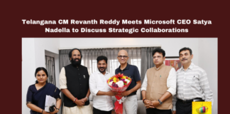 Telangana CM Revanth Reddy Meets Microsoft CEO Satya Nadella to Discuss Strategic Collaborations, Telangana IT news, Revanth Reddy, Satya Nadella meeting, Microsoft collaborations, Skill University Telangana, AI City Hyderabad, Future City Telangana, Hyderabad tech jobs, IT startups in Telangana, cloud computing center, Microsoft in Telangana, Telangana, TS Live Updates, TS Political News, Political News, Mango News