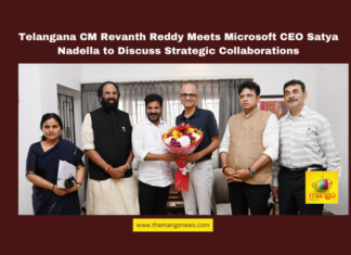 Telangana CM Revanth Reddy Meets Microsoft CEO Satya Nadella to Discuss Strategic Collaborations, Telangana IT news, Revanth Reddy, Satya Nadella meeting, Microsoft collaborations, Skill University Telangana, AI City Hyderabad, Future City Telangana, Hyderabad tech jobs, IT startups in Telangana, cloud computing center, Microsoft in Telangana, Telangana, TS Live Updates, TS Political News, Political News, Mango News