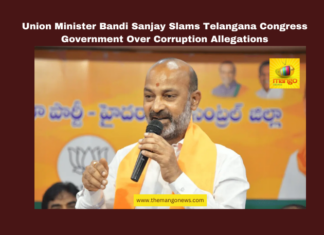 Union Minister Bandi Sanjay Slams Telangana Congress Government Over Corruption Allegations, Telangana politics, Bandi Sanjay press meet, Congress corruption charges, pending sarpanch bills, Telangana ex-sarpanch association, BJP vs Congress, Allu Arjun debate, Telangana law and order, Manmohan Singh BJP remarks, Telangana fee reimbursement issues, Telangana, TS Live Updates, TS Political News, Political News, Mango News