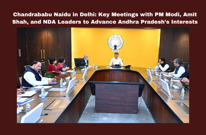 Chandrababu Naidu in Delhi: Key Meetings with PM Modi, Amit Shah, and NDA Leaders to Advance Andhra Pradesh’s Interests Chandrababu Naidu in Delhi: Key Meetings with PM Modi, Amit Shah, and NDA Leaders to Advance Andhra Pradesh’s Interests , Chandrababu Naidu, Andhra Pradesh, Delhi visit, NDA leaders, PM Modi, Amit Shah, Union , Ap live News ,Headlines, Breaking News, Live Updates, Mango News