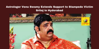 Astrologer Venu Swamy Extends Support to Stampede Victim Sritej in Hyderabad,Venu Swamy, Hyderabad, Sandhya Theatre stampede, Sritej, cine astrologer, Mrityunjaya Homa, financial assistance, hospital visit, family support, public safety, Breaking News, Highlights, Live Updates, Mango News