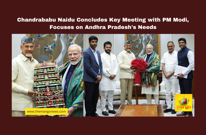 Chandrababu Naidu Concludes Key Meeting with PM Modi, Focuses on Andhra Pradesh's Needs Chandrababu Naidu Concludes Key Meeting with PM Modi, Focuses on Andhra Pradesh's Needs,Chandrababu Naidu, PM Modi meeting, Andhra Pradesh development, Polavaram project, Union Budget 2025, Amit Shah, Nirmala Sitharaman, AP government, state priorities, Delhi visit,Andhra Pradesh, AP Live Updates, Live Updates, Breaking News, Headlines, Live News, Mango News.