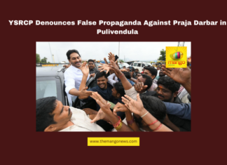 YSRCP Denounces False Propaganda Against Praja Darbar in Pulivendula, YSRCP Praja Darbar, YS Jagan Mohan Reddy Pulivendula, Kadapa news, YSRCP media allegations, Andhra Pradesh political news, Praja Darbar grievances, YS Jagan public support, media misinformation, Andhra Pradesh leadership, YSRCP criticism, Andhra Pradesh, AP Live Updates, Live Updates, Breaking News, Headlines, Live News, Mango News