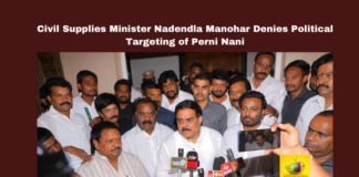 Civil Supplies Minister Nadendla Manohar Denies Political Targeting of Perni Nani, Nadendla Manohar, Perni Nani, ration rice scam, East Godavari district, Chandrababu Naidu, Pawan Kalyan, warehouse inspections, Civil Supplies Department, Janasena workers, political allegations, AP government, Andhra Pradesh, AP Live Updates, Live Updates, Breaking News, Headlines, Live News, Mango News
