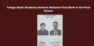 Telugu State Students Achieve National First Rank in CA Final Exams,CA final results 2023, Telugu students rank 1, ICAI results, Heramb Maheshwari, Rishab Otsawal, CA final toppers, Master Minds Institute, Palamaneru achievements, Guntur education news, Chartered Accountancy success,CA Exam Success Stories Telugu States,CA November 2024 Exam Statistics ,Hyderabad CA Final Results, CA Live Updates, Headlines, Breaking News, Live Updates, Hyderabad, Mango News