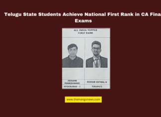 Telugu State Students Achieve National First Rank in CA Final Exams,CA final results 2023, Telugu students rank 1, ICAI results, Heramb Maheshwari, Rishab Otsawal, CA final toppers, Master Minds Institute, Palamaneru achievements, Guntur education news, Chartered Accountancy success,CA Exam Success Stories Telugu States,CA November 2024 Exam Statistics ,Hyderabad CA Final Results, CA Live Updates, Headlines, Breaking News, Live Updates, Hyderabad, Mango News