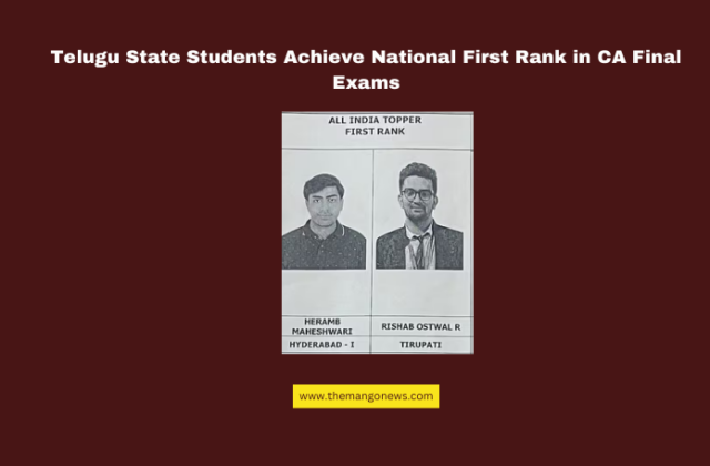 Students Exams Ranks Telugu State Students Achieve National First Rank in CA Final Exams ...