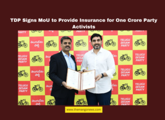 TDP Signs MoU to Provide Insurance for One Crore Party Activists, TDP insurance, Nara Lokesh welfare schemes, TDP cadre benefits, accidental insurance policy, Telugu Desam Party initiatives, NTR Trust schools, TDP legal wing, YSRCP atrocities, TDP membership, Telugu politics, Andhra Pradesh, AP Live Updates, Live Updates, Breaking News, Headlines, Live News, Mango News
