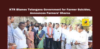 KTR Blames Telangana Government for Farmer Suicides, Announces Farmers’ Dharna, Telangana farmer suicides, KTR speech on farmers, Bharasa Rythu Study Committee, Telangana BJP farmers' protest, Telangana farmer support schemes, loan waiver issues Telangana, Adilabad farmer study, Nalgonda farmers’ dharna, KTR criticizes Congress, Telangana agricultural policies, Mango News