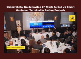 Chandrababu Naidu Invites DP World to Set Up Smart Container Terminal in Andhra Pradesh, DP World Andhra Pradesh, Chandrababu Naidu Davos, container terminal AP, Kakinada logistics, Krishnapatnam investments, Bill Gates Andhra Pradesh, AI university AP, Andhra Pradesh seaport projects, logistics hub AP, Andhra Pradesh global investments, Mango News