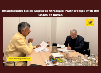 Chandrababu Naidu Explores Strategic Partnerships with Bill Gates at Davos, Chandrababu Naidu Davos, Bill Gates Andhra Pradesh, health innovation AP, AI University Andhra Pradesh, Hindustan Unilever investments AP, Visakhapatnam palm oil industry, green hydrogen AP, clean energy Andhra Pradesh, Davos Andhra Pradesh collaborations, Andhra Pradesh global investments, Mango News