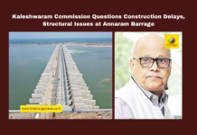 Kaleshwaram Commission Questions Construction Delays, Structural Issues at Annaram Barrage, Kaleshwaram project, Annaram Barrage, Justice PC Ghosh, Afcons, infrastructure issues, project delays, EPC agreements, irrigation department, construction accountability, Hyderabad news, Mango News