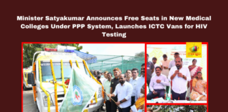 Andhra Pradesh Health Minister, HIV testing., HIV-AIDS, ICTC vans, Integrated Counseling Testing Center, Medical Colleges, PPP system, Satyakumar, Viability Fund, Vijayawada, Mango News