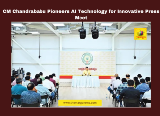 CM Chandrababu Pioneers AI Technology for Innovative Press Meet, Chandrababu Naidu AI press meet, Andhra Pradesh technology, Undavalli residence AI, Minister Lokesh AI system, AI in governance, Davos press meet AI, automated video recording, Andhra Pradesh innovation, AI camera system, advanced technology India, Andhra Pradesh, AP Live Updates, Live Updates, Breaking News, Headlines, Live News, Mango News
