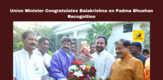 Union Minister Kishan Reddy Congratulates Balakrishna on Padma Bhushan Recognition, Nandamuri Balakrishna, Padma Bhushan award, Kishan Reddy, Basavatarakam Cancer Hospital, Hindupuram MLA, Telugu cinema, social service, NTR legacy, Union Minister congratulates, Balakrishna achievements, Andhra Pradesh, AP Live Updates, Live Updates, Breaking News, Headlines, Live News, Mango News