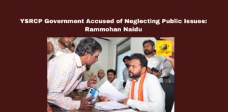 YSRCP Government Accused of Neglecting Public Issues: Rammohan Naidu, Amaravati News, Andhra Pradesh grievances, AP corruption cases, Ayushman Bharat fraud, Cheemakurti mining issue, Guntur housing requests, land disputes AP, Rammohan Naidu initiatives, TDP public forum, YSRCP government criticism, Mango News