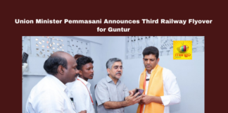 Andhra Pradesh Development, Chandrababu Naidu achievements, Davos industrial investments, Guntur flyover project, Guntur traffic solutions, Lokesh in Davos, Pemmasani Chandrasekhar announcements, Reliance projects Andhra Pradesh, South Central Railway approvals, TCS Sricity investments, Mango News