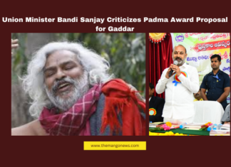 Union Minister Bandi Sanjay Criticizes Padma Award Proposal for Gaddar, Bandi Sanjay comments, Padma Shri controversy, Telangana BJP news, Gaddar Maoist allegations, MLC election preparations, welfare schemes in Telangana, Padma awards Telangana, BJP criticism of state government, Gaddar Padma Shri debate, Telangana political news, Telangana, TS Live Updates, TS Political News, Political News, Mango News
