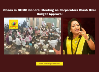 Chaos in GHMC General Meeting as Corporators Clash Over Budget Approval, GHMC Budget 2025-26, Hyderabad Municipal Meeting, GHMC Protests, Telangana Politics, Bharat Corporators Suspended, Hyderabad Civic Issues, BJP Protest, Osmania Hospital Relocation, Goshamahal Stadium, GHMC Mayor Vijayalakshmi, Telangana, TS Live Updates, TS Political News, Political News, Mango News