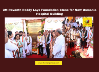 CM Revanth Reddy Lays Foundation Stone for New Osmania Hospital Building, Osmania Hospital, Hyderabad Healthcare, CM Revanth Reddy, Telangana Government, Medical Infrastructure, Super Specialty Hospital, Goshamahal Stadium, Hyderabad News, Telangana Development, Public Health Initiative, Mango News