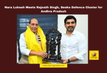 Nara Lokesh Meets Rajnath Singh, Seeks Defence Cluster for Andhra Pradesh, Nara Lokesh, Rajnath Singh, Andhra Pradesh, Defence Cluster, TDP, NDA, Amaravati, Polavaram, Modi Government, Vikasit Bharat, Andhra Pradesh, AP Live Updates, AP Politics, Political News, Live Updates, Breaking News, Headlines, Live News, Mango News