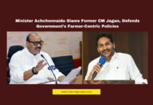 Achchennaidu, YS Jagan Mohan Reddy, Andhra Pradesh politics, farmer welfare, Mirchi Yard Guntur, agriculture sector, Rayalaseema, chilli crop prices, fertilizer buffer stock, natural calamities, farmer compensation, Andhra Pradesh government, media conference, political criticism, Amaravati news.