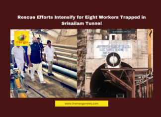 Rescue Efforts Intensify for Eight Workers Trapped in Srisailam Tunnel Rescue Efforts Intensify for Eight Workers Trapped in Srisailam Tunnel, Srisailam, SLBC tunnel, rescue operations, NDRF, Navy, Army, HYDRA, tunnel collapse, TBM blockage, mud accumulation, Uttam Kumar Reddy, SLBC Tunnel, Tunnel Operations, SLBC, Rescue Personnel, SLBC Tunnel Operations, SLBC, Telangana Tunnel Mishap, Telangana Tunnel Collapse, Hyderabad, Hyderabad Live Updates, Latest Hyderabad News, Telangana, TS Politics, TS Live Updates, Political News, Mango News