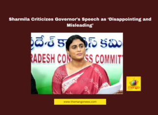 Sharmila Criticizes Governor’s Speech as ‘Disappointing and Misleading’ Sharmila Criticizes Governor’s Speech as ‘Disappointing and Misleading’, Andhra Pradesh Politics, Y.S. Sharmila, AP Assembly Speech, Governor’s Address, Congress vs NDA, Super Six Schemes, Job Calendar Demand, Farmers Welfare AP, AP Government Criticism, Amaravati News, Andhra Pradesh, AP Live Updates, AP Politics, Political News, Live Updates, Breaking News, Headlines, Live News, Mango News