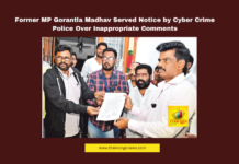 Former MP Gorantla Madhav Served Notice by Cyber Crime Police Over Inappropriate Comments, Gorantla Madhav, YSRCP, Cyber Crime Police, Vijayawada, Social Media Controversy, Rape Victim Identity Case, Vasireddy Padma, Andhra Pradesh Politics, Cyber Law, Legal Notice, Andhra Pradesh, AP Live Updates, AP Politics, Political News, Live Updates, Breaking News, Headlines, Live News, Mango News