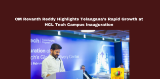 CM Revanth Reddy Highlights Telangana’s Rapid Growth at HCL Tech Campus Inauguration, Telangana Growth, Revanth Reddy, Hyderabad Development, HCL Tech, Foreign Investments, $1 Trillion GDP, Telangana IT Hub, BioAsia Conference, Life Sciences, Telangana Economy, Hyderabad, Hyderabad Live Updates, Latest Hyderabad News, Telangana, TS Politics, TS Live Updates, Political News, Mango News