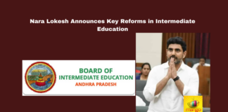 Nara Lokesh education reforms, AP intermediate syllabus change, Andhra Pradesh junior college admissions, AP inter exam schedule, Intermediate Board meeting decisions, Government junior colleges reforms, AP inter curriculum update, Mathematics A-B single subject, Botany Zoology merged subject, M.Bi.PC course approval
