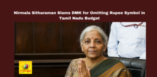 Tamil Nadu budget controversy, Nirmala Sitharaman DMK criticism, rupee symbol removal, India currency identity, Tamil Nadu government news, UPI internationalization, DMK political controversy, Indian economy updates, Tamil Nadu budget 2025, national unity debate