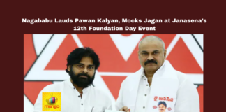 Janasena 12th Foundation Day, Nagababu Pithapuram speech, Pawan Kalyan leadership, Jayaketanam meeting, Jagan Mohan Reddy criticism, Andhra Pradesh politics, Janasena ministers and MLAs, Janasena documentary screening, Pithapuram elections, Janasena Party celebrations