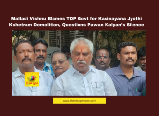 Kasinayana Jyothi Kshetram demolition, Malladi Vishnu YSRCP, Pawan Kalyan forest ministry, Andhra Pradesh religious sites, Hindu temple protection AP, TDP government criticism, Nara Lokesh apology, Chandrababu Naidu temple demolitions, Andhra Pradesh politics, Sanatana Dharma controversy