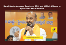 Bandi Sanjay Accuses Congress, BRS, and MIM of Alliance in Hyderabad MLC Elections Bandi Sanjay Accuses Congress, BRS, and MIM of Alliance in Hyderabad MLC Elections,Bandi Sanjay, BJP, BRS, congress, election controversy, Group-1 exam leak, Hyderabad MLC elections, judicial probe, MIM, Political Alliance, Telangana Politics,Mango News,Bandi Sanjay Latest News,Bandi Sanjay News,Bandi Sanjay Speech,Bandi Sanjay Live,Hyderabad MLC Elections Updates,MLC Elections,Hyderabad MLC,Hyderabad MLC Elections Live Updates